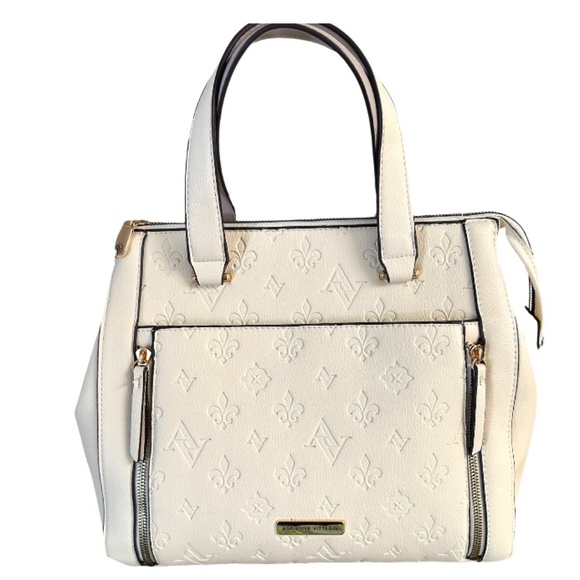 Adrienne Vittadini Cream Satchel Bag - Picture 1 of 5
